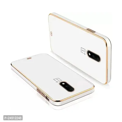 Imperium Chrome Plated Transparent Silicone Back Cover for OnePlus 7 (White).