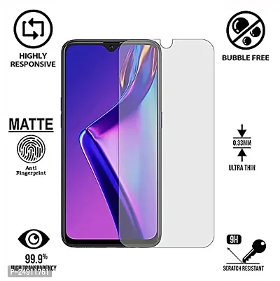 Imperium Frosted Matte Finish (Anti -Scratch) Tempered Glass Screen Protector for Oppo A12-thumb2