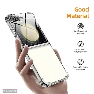 Imperium Back Cover for Samsung Galaxy Z Flip 5 5G, Slim Fit Crystal Clear Hard PC  Soft TPU Bumper Cover with Shockproof Heavy Duty Protection (Clear).-thumb4