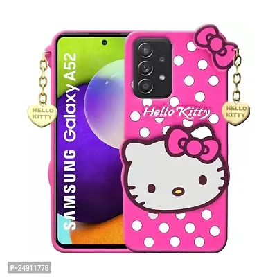 Imperium 3D Hello Kitty Soft Rubber-Silicon Back Cover for Samsung Galaxy A52-thumb0
