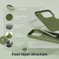 Imperium Silicone Back Case for Apple iPhone 15 Pro Max |Liquid Silicone| Thin, Slim, Soft Rubber Gel Case | Raised Bezels for Extra Protection of Camera  Screen (Olive Green).-thumb2