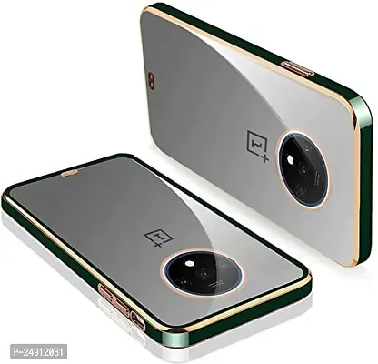 Imperium Chrome Plated Transparent Silicone Back Cover for OnePlus 7T (Green).