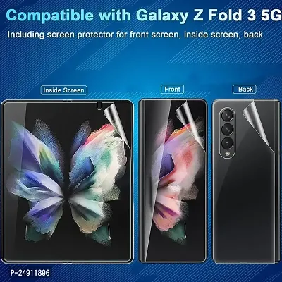 Imperium HD Clear Screen Protector (Full Covered Outer + Inside TPU Film + Back Panel) designed for Samsung Galaxy Fold 3 5G - Transaprent-thumb2