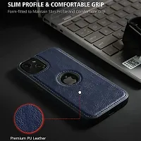 Imperium Leatherette Back Case for Apple iPhone 13 (with Logo Cut) Compatible for Apple iPhone 13 - Blue-thumb1