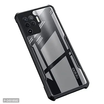 Imperium Oppo F19 Pro Shockproof Bumper Crystal Clear Back Cover | 360 Degree Protection TPU+PC | Camera Protection | Acrylic Transparent Back Cover for Oppo F19 Pro - Black.