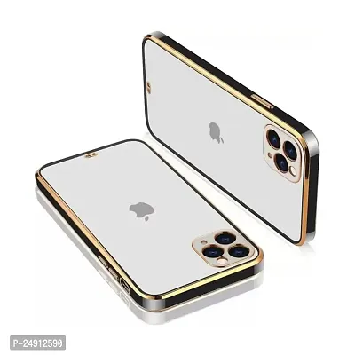 Imperium Chrome Plated Transparent Silicone Back Cover for Apple iPhone 11 Pro (Black).