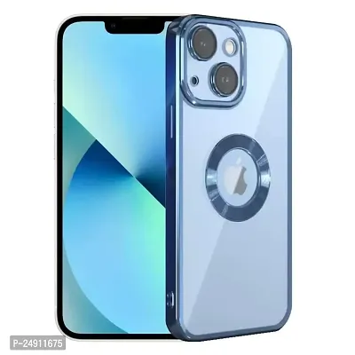 Imperium Clear Back Case for Apple iPhone 13 [Never Yellow] Luxury Electroplating Protective Slim Thin Cover with Camera Lens Protector Design Compatible for Apple iPhone 13 - Blue.-thumb0