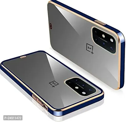 Imperium Chrome Plated Transparent Silicone Back Cover for OnePlus 8T (Blue).-thumb0