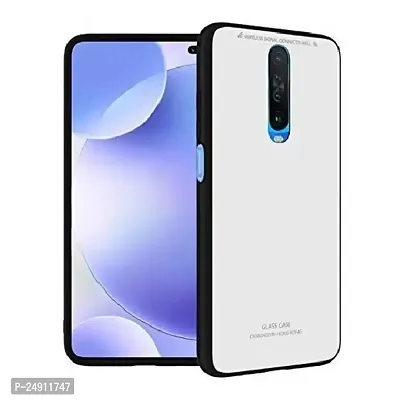 Imperium Toughened Glossy Hybrid Back Case for Poco X2 (Tempered Glass Back Panel + TPU Frame) Compatible for Poco X2 - White