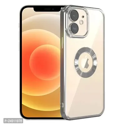 Imperium Clear Back Case for Apple iPhone 12 [Never Yellow] Luxury Electroplating Protective Slim Thin Cover with Camera Lens Protector Design Compatible for Apple iPhone 12 - Silver.-thumb0