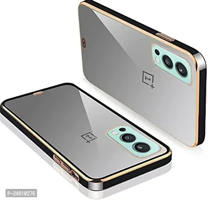 Imperium Chrome Plated Transparent Silicone Back Cover for OnePlus Nord 2 5G (Black).-thumb0