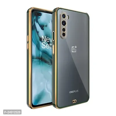 Imperium Chrome Plated Transparent Silicone Back Cover for OnePlus Nord (Green).