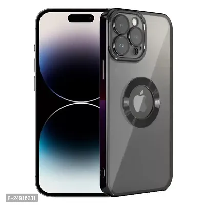 Imperium Clear Back Case for Apple iPhone 14 Pro [Never Yellow] Luxury Electroplating Protective Slim Thin Cover with Camera Lens Protector Design Compatible for Apple iPhone 14 Pro - Black.