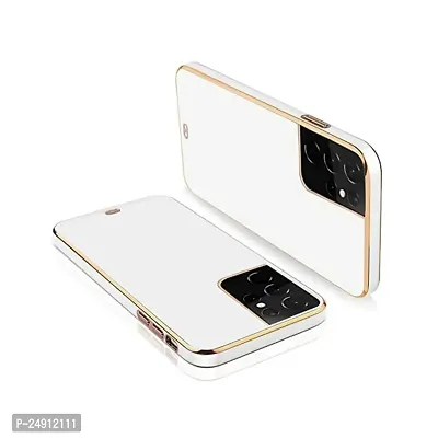 Imperium Chrome Plated Transparent Silicone Back Cover for Samsung Galaxy S21 Ultra (White).