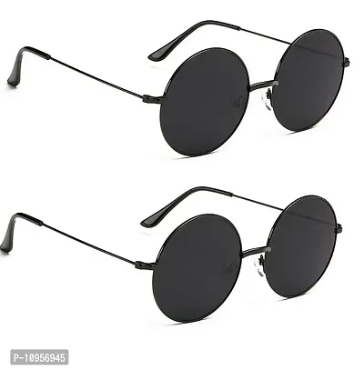 Criba Gradient Wayfarer Unisex Sunglasses - (round blk blk+blk blk_CRLK19|40|Black Color Lens)-thumb3