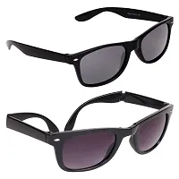 Criba Gradient Wayfarer Unisex Sunglasses - (pknk + foldingnn|40|White Color Lens)-thumb2