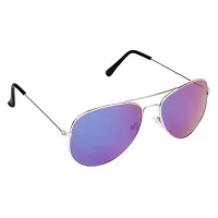 Criba UV Protected Round & Oval & Aviator Men ?Sunglasses Combo of 4? - (Criba_6_Set4_Sunglss_33|40|White & Sky & Navy Lens)-thumb1