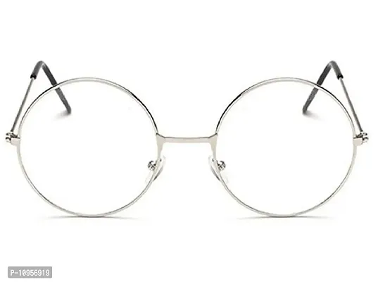 Criba Gradient Oval Unisex Sunglasses - (round slvr clr_CRLK04|40|White Color Lens)