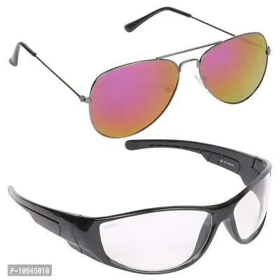 Criba Gradient Goggle Unisex Sunglasses - (red mer + nd white|40|White Color Lens)