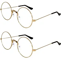 Criba Gradient Goggle Unisex Sunglasses - (round gld clr+gld clr_CRLK08|40|White Color Lens)-thumb1