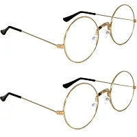 Criba Gradient Goggle Unisex Sunglasses - (round gld clr+gld clr_CRLK11|40|White Color Lens)-thumb2