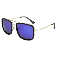 Criba Stylish Blue Mercury Retro Square Imported UV400 Sunglass-thumb1