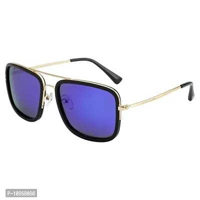 Criba Stylish Blue Mercury Retro Square Imported UV400 Sunglass-thumb2