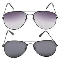 Criba Pack of Grey and Black Aviator Sunglass - CR 1025-thumb1