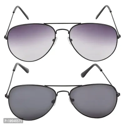 Criba Pack of Grey and Black Aviator Sunglass - CR 1025-thumb2