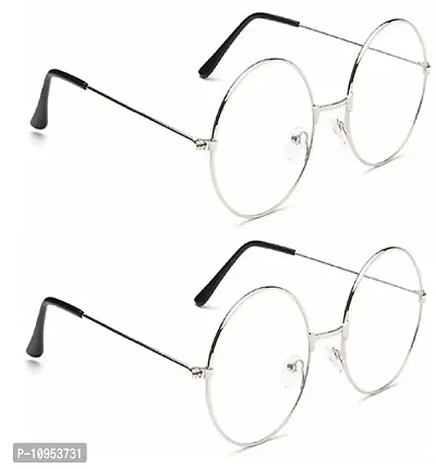 Criba Gradient Butterfly Unisex Sunglasses - (round slvr clr+slvr clr_CRLK11|40|Black Color Lens)-thumb3