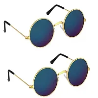Criba Gradient Wayfarer Unisex Sunglasses - (round blue mrc+blue mrc_CRLK05|40|Grey Color Lens)-thumb2