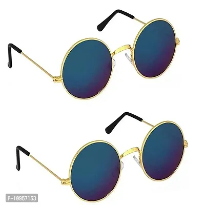 Criba Gradient Wayfarer Unisex Sunglasses - (round blue mrc+blue mrc_CRLK05|40|Grey Color Lens)-thumb3