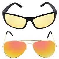 Criba Anti-Reflective Aviator Unisex Sunglasses - (258741|50|Black Color)-thumb1