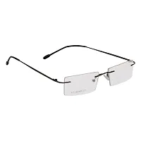 Criba Black Slim Side Rimless Spectacle Frame and Sunglass with Free Box-thumb1