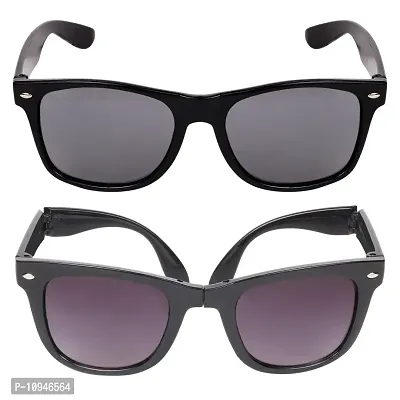 Criba Gradient Wayfarer Unisex Sunglasses - (pknk + foldingnn|40|White Color Lens)