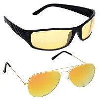 Criba Combo Of 2 Night Drive (Yellow) Aviator (Yellow Mercury) Unisex Elegant & Cool Sunglasses_nd yl+gyl_ALIGTR-thumb1