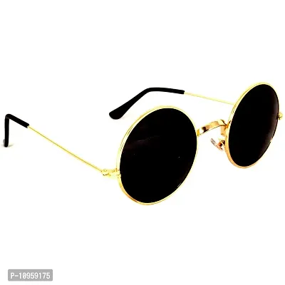 Criba Gradient Aviator Unisex Sunglasses - (round gld blk_CRLK|40|Black Color Lens)-thumb3