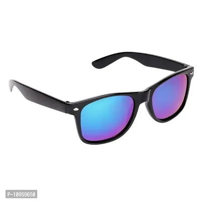 Criba UV Protected Round & Rectangle Men ?Sunglasses Combo of 3? - (Criba_7_Set3_Sunglss_17|50|White & Black & Blue Lens)-thumb4