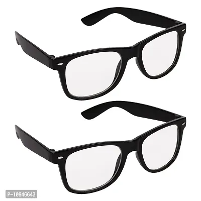Criba Combo Pack of 2 White Unisex Wayfarer Sunglasses and Spectacle Frame - AR 258-thumb0
