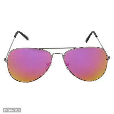 Criba Gradient Aviator Unisex Sunglasses - (red merv+ gbl mer|40|Green Color Lens)-thumb3