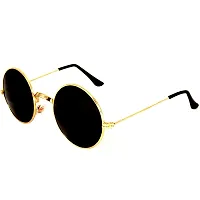 Criba Gradient Wayfarer Unisex Sunglasses - (round gld blk_CRLK15|40|White Color Lens)-thumb2
