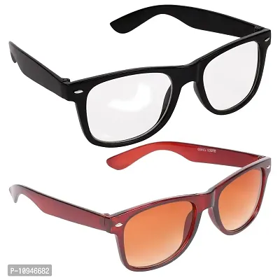 Criba Gradient Wayfarer Unisex Sunglasses - (KC BN SD KC BL Side|40|Blue Color Lens)-thumb0