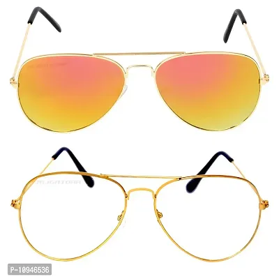 Criba Gradient Goggle Unisex Sunglasses - (gyl mer + gold whte|40|White Color Lens)