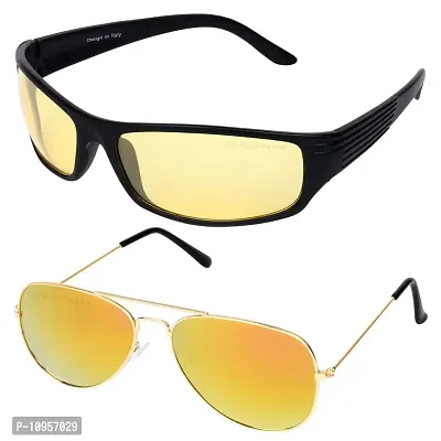 Criba Combo Of 2 Night Drive (Yellow) Aviator (Yellow Mercury) Unisex Elegant & Cool Sunglasses_nd yl+gyl_ALIGTR-thumb3