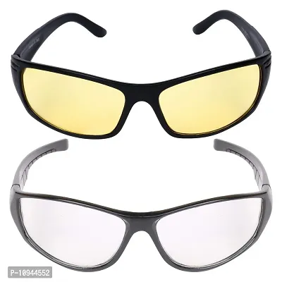 Criba Gradient Goggle Unisex Sunglasses - (ndrvie combo ellow+wt|40|Brown Color Lens)
