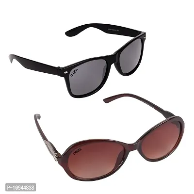 Criba Gradient Aviator Unisex Sunglasses - (ladies brn + kc black|40|Black Color Lens)