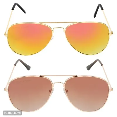Criba Gradient Goggle Unisex Sunglasses - (gyl+gun bn_CRLK02|40|Brown Color Lens)