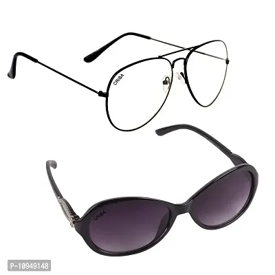 Criba Gradient Square Unisex Sunglasses - (ldy grey+aviwt_CRLK|40|Grey Color Lens)-thumb0