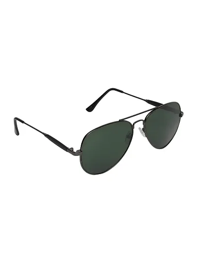 Ar Black Round Unisex Polarized Sunglasses In Green Lenses Mod Pol3025