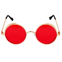 Stylish Round Red in Golden Frame Sunglass-thumb1